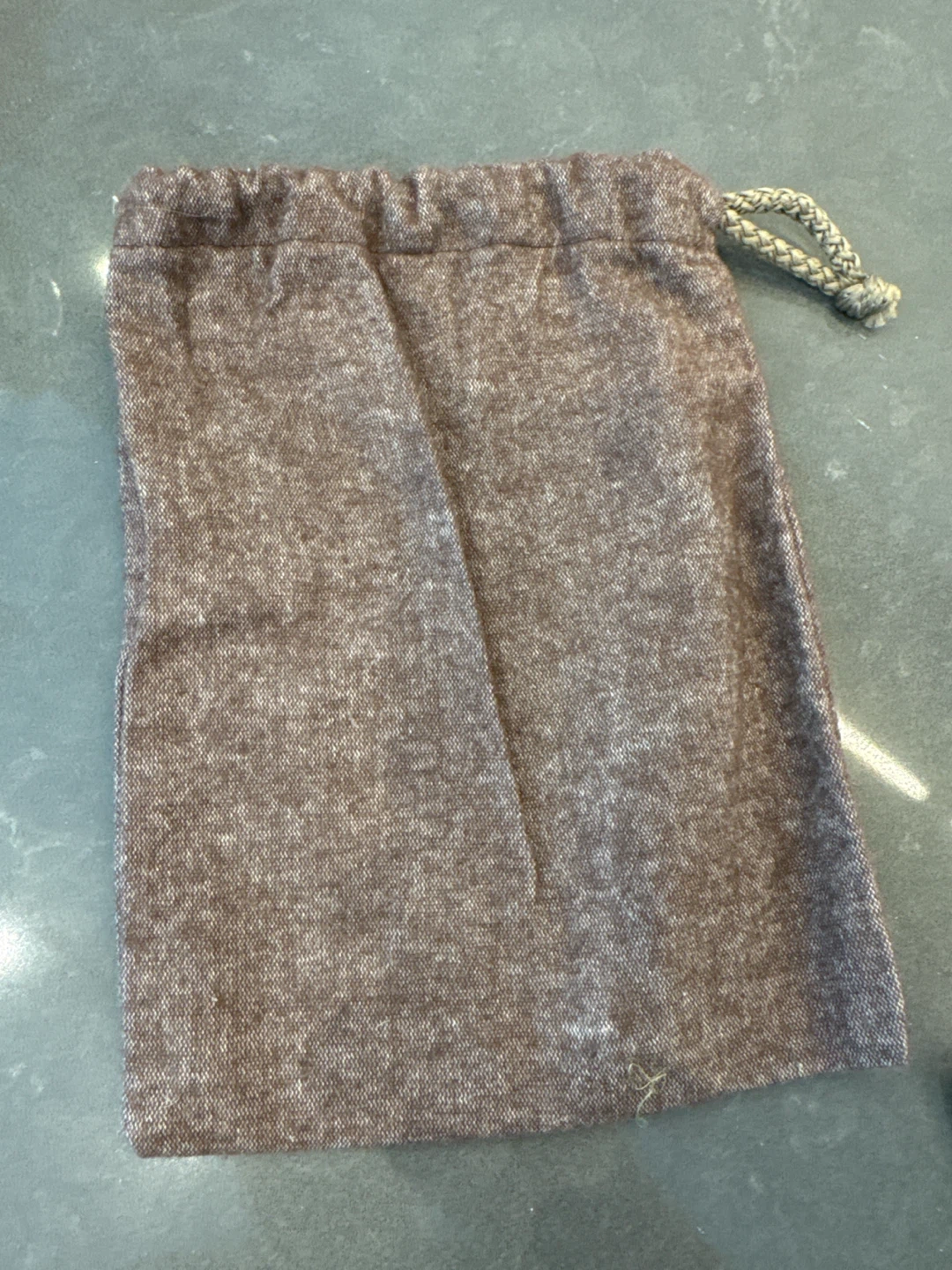 Brown Drawstring Pouch Bag