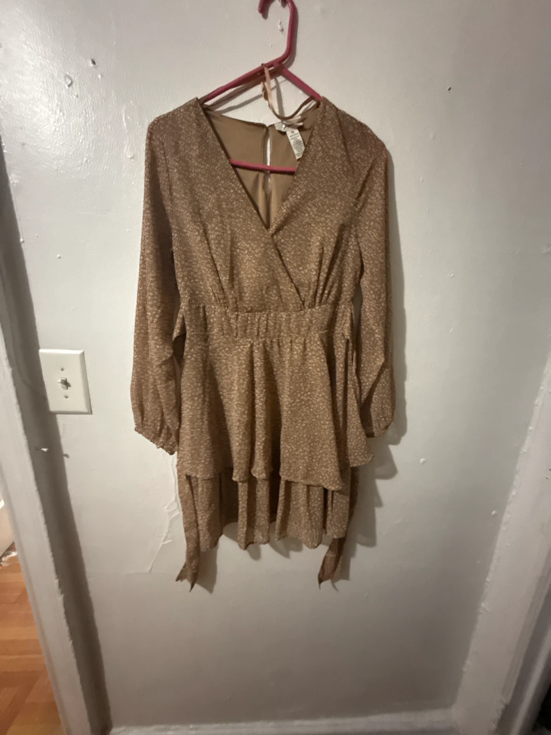 Gap Brown Leopard Print Tiered Dress