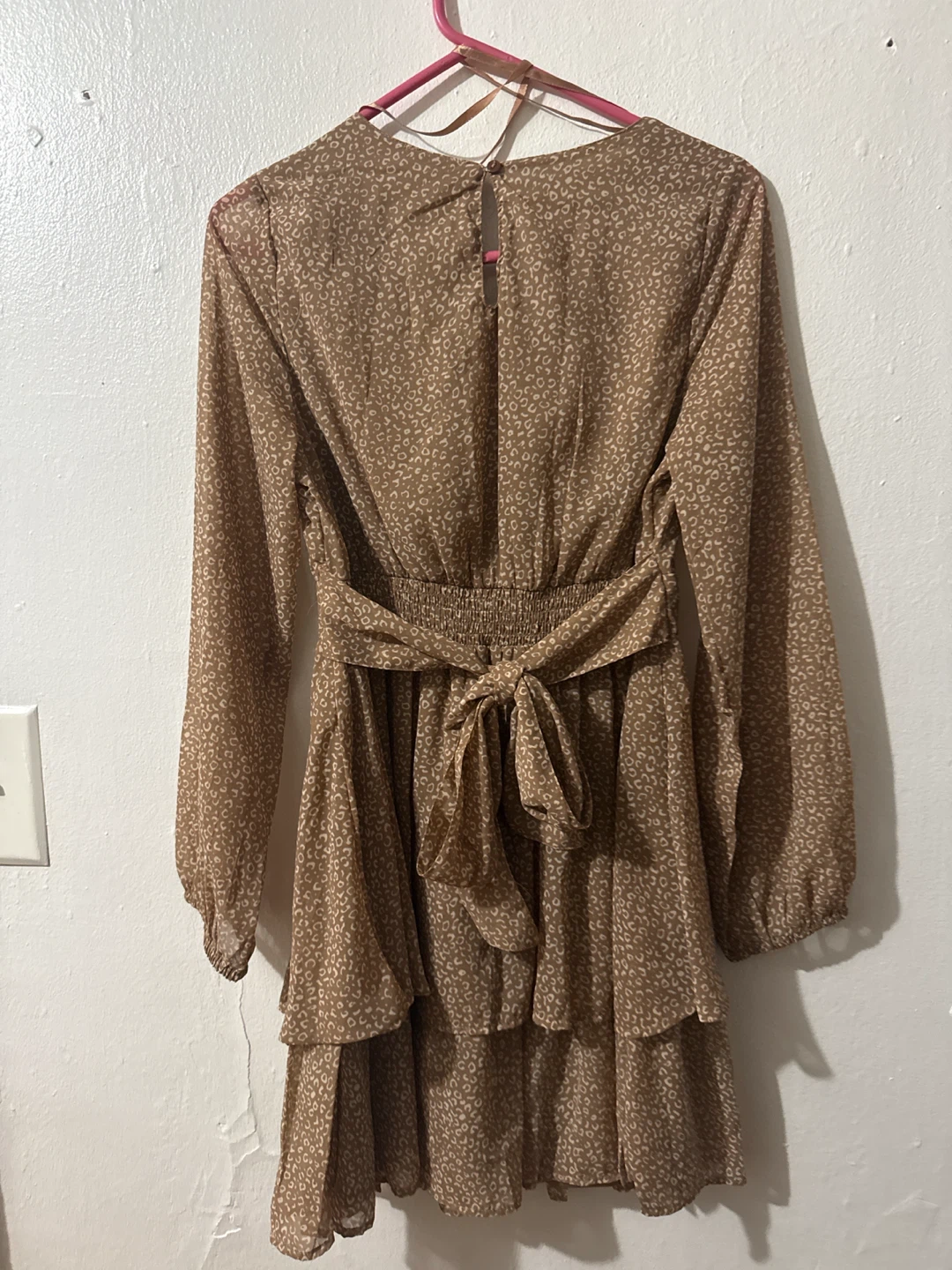 Gap Brown Leopard Print Tiered Dress - photo 4