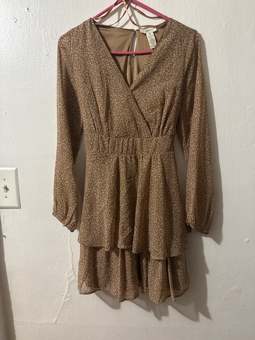 Gap Brown Leopard Print Tiered Dress - photo 5
