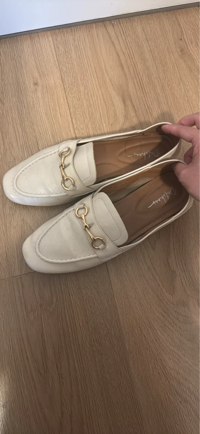 D'Orsay White Loafers Size 8