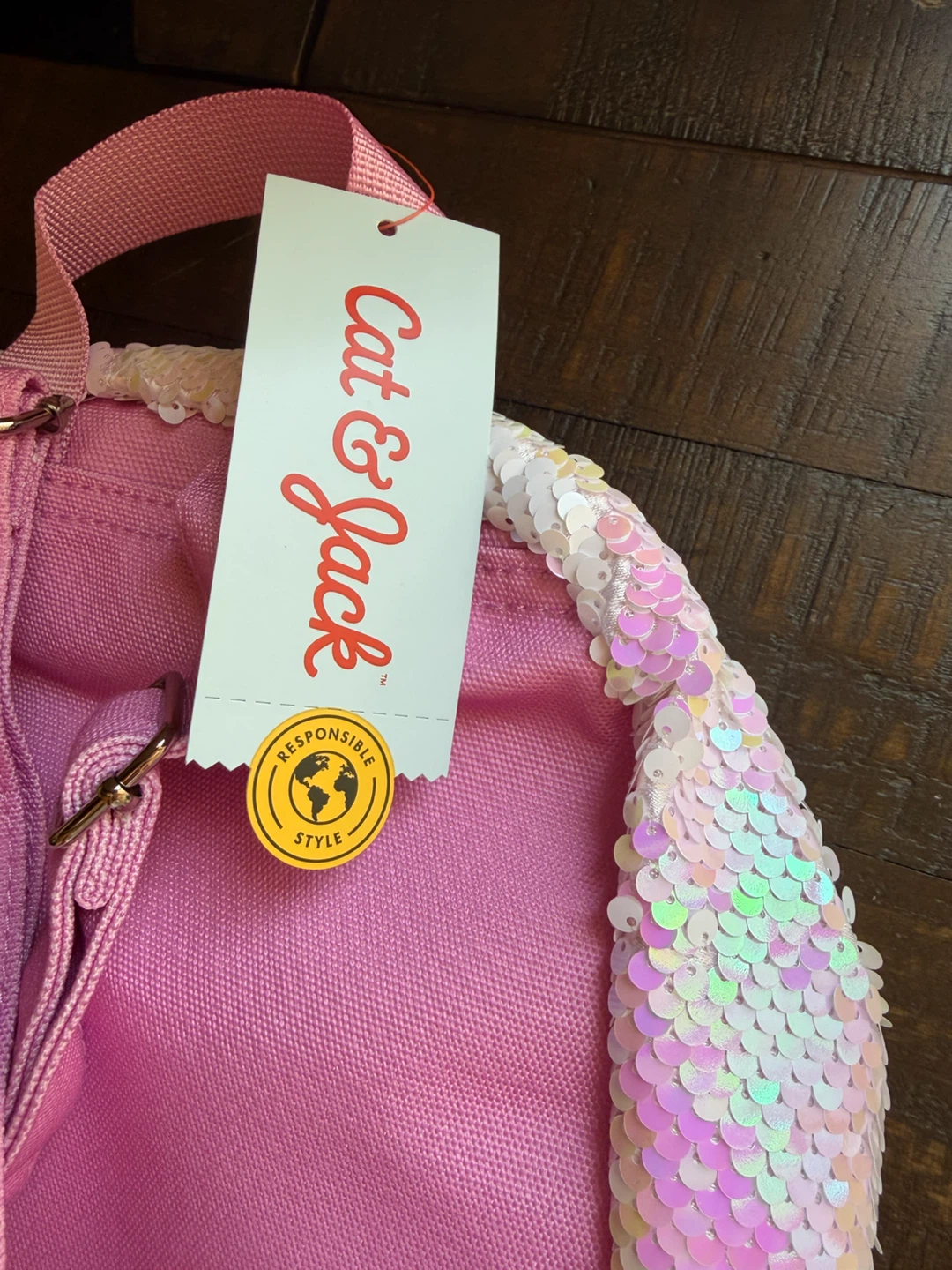 NEW with tags!!!! Cat & Jack Pink llama Sequin Backpack - photo 2