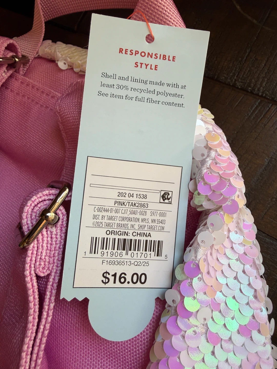 NEW with tags!!!! Cat & Jack Pink llama Sequin Backpack - photo 4