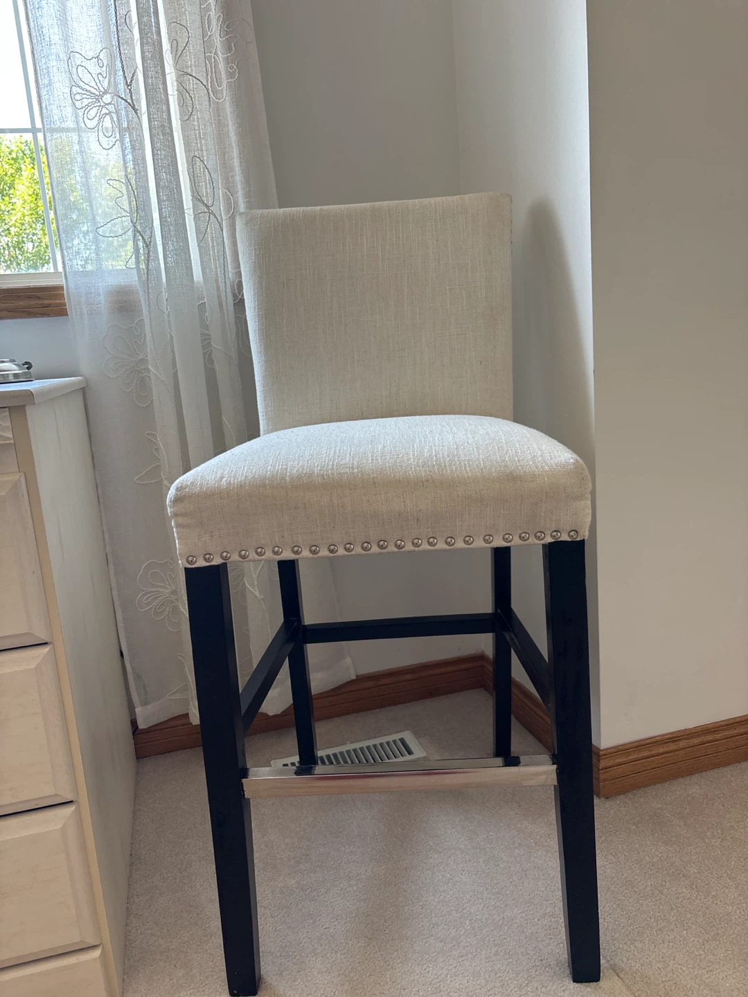 Upholstered Bar Stool with Handle