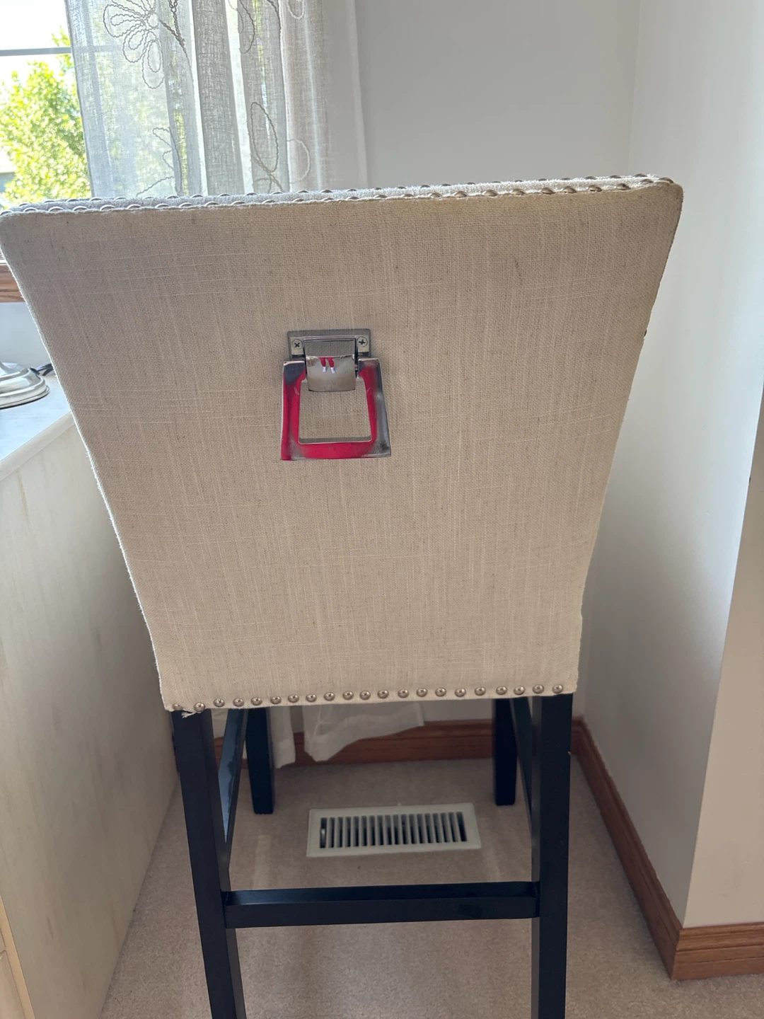Upholstered Bar Stool with Handle - photo 3
