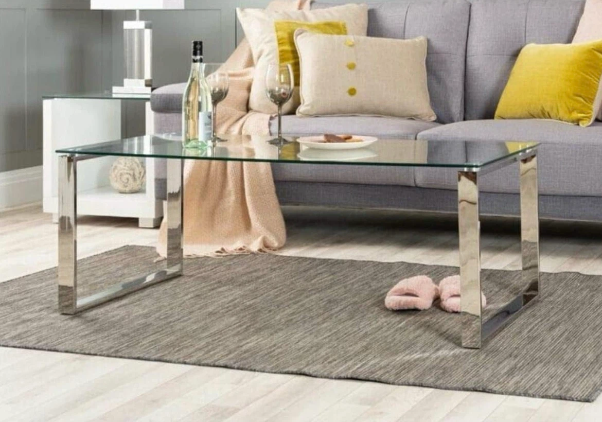 Glass and Chrome Coffee Table