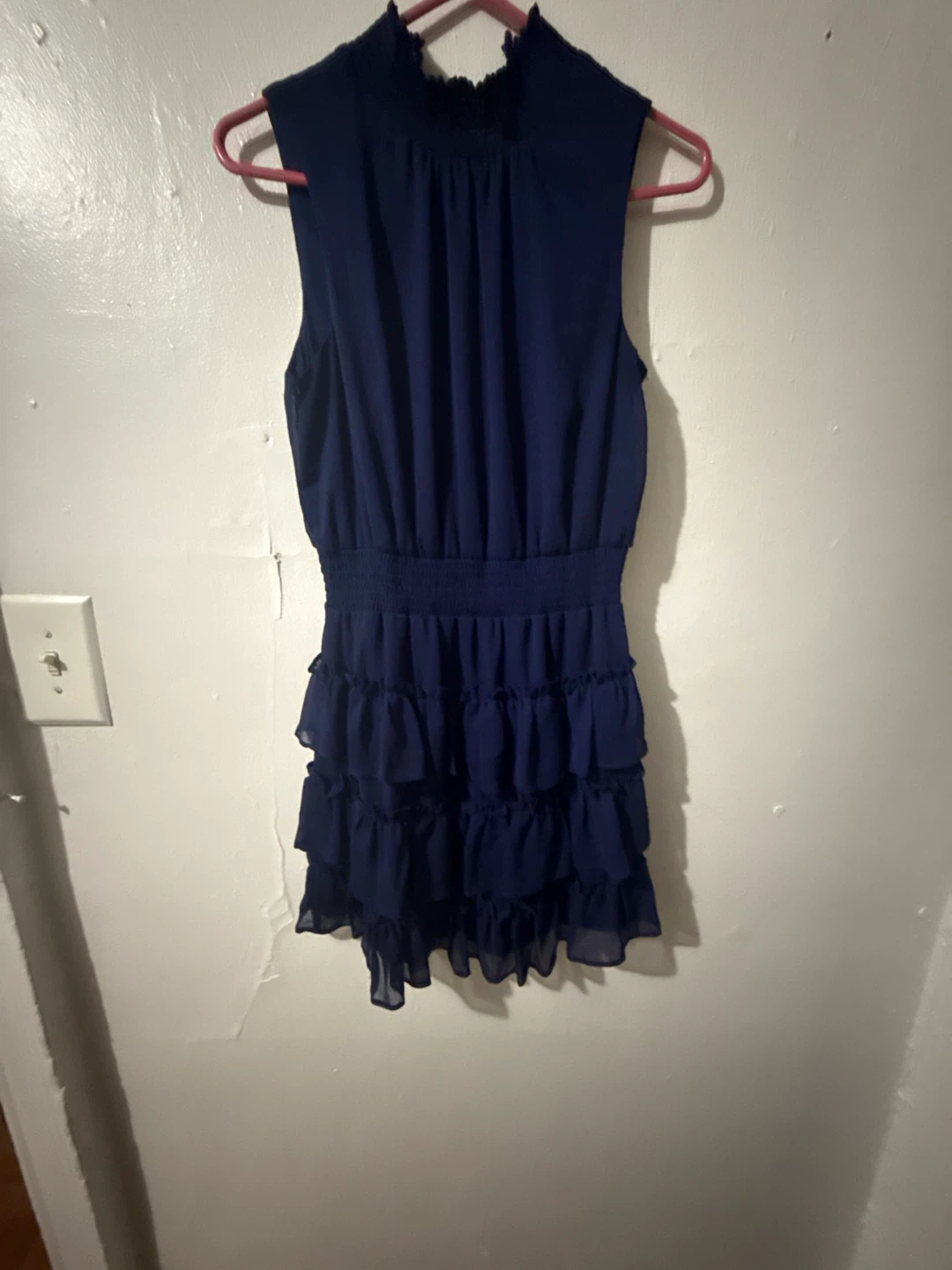 1. STATE Navy Blue Ruffle Dress - Size M