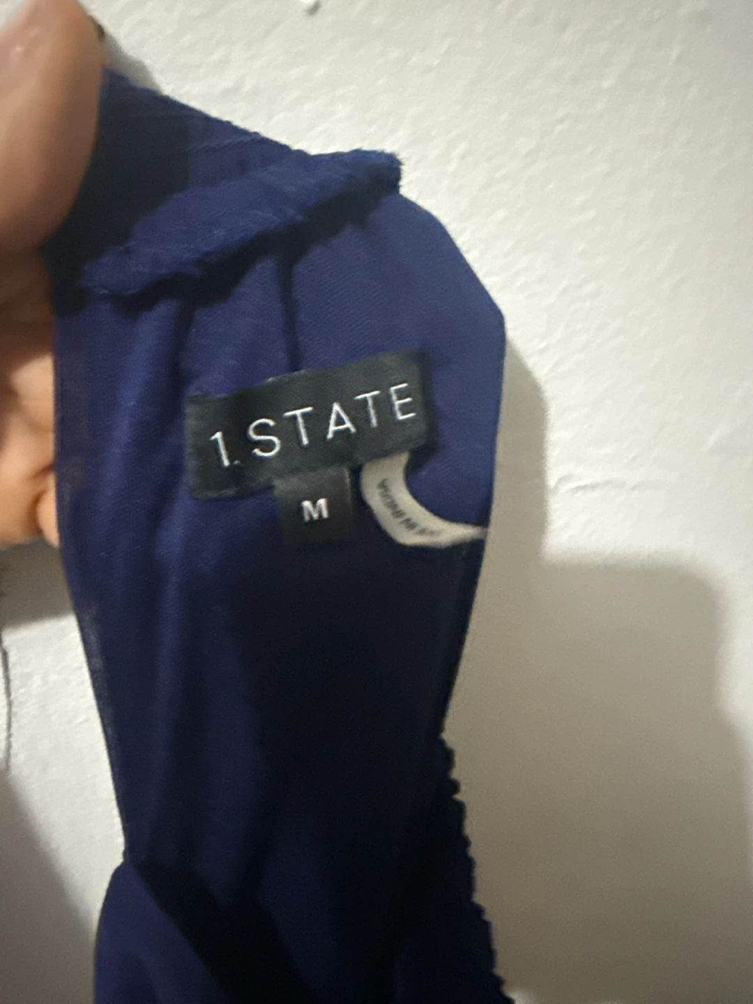 1. STATE Navy Blue Ruffle Dress - Size M - photo 4