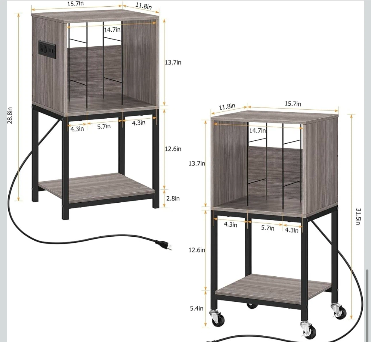 Record Storage Stand with Built-in USB Ports - photo 2