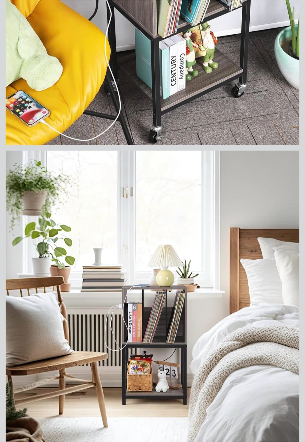 Record Storage Stand with Built-in USB Ports - photo 3