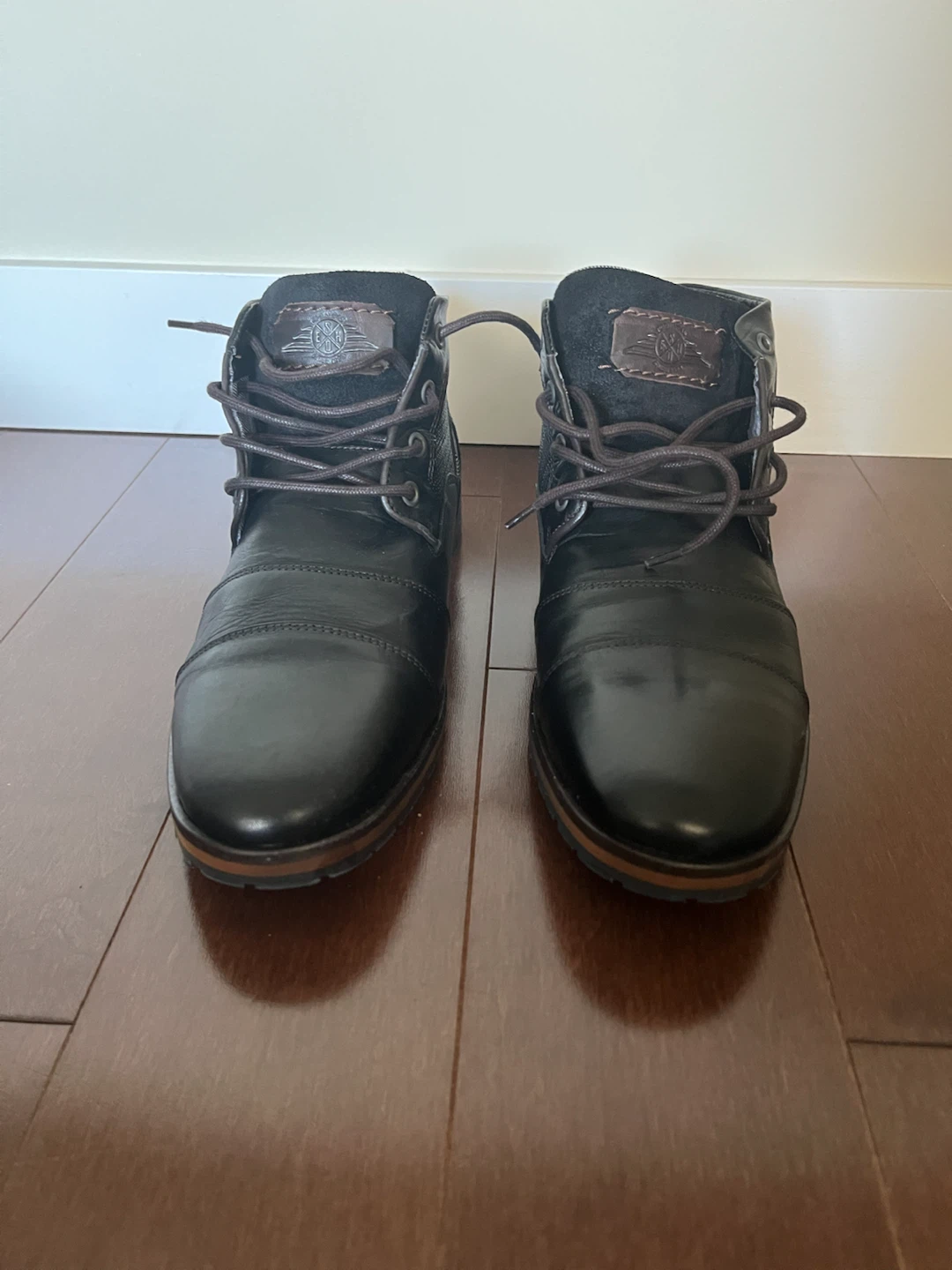 Black Leather Chukka Boots with Side Zipper - photo 3