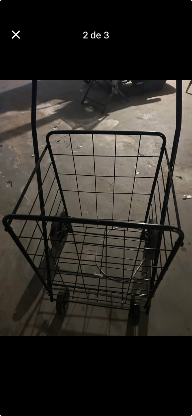 Black Metal Shopping Cart Trolley