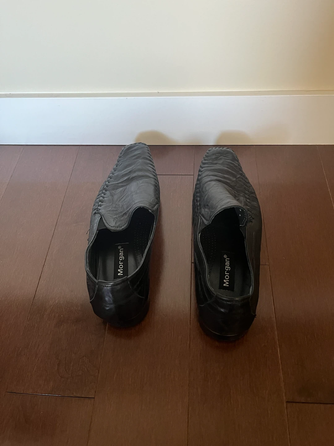 Morgan black leather loafers