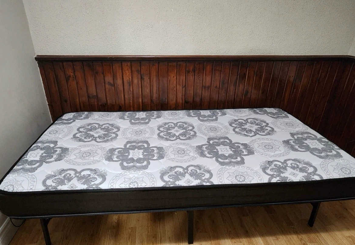 Twin Mattress and Metal Bed Frame