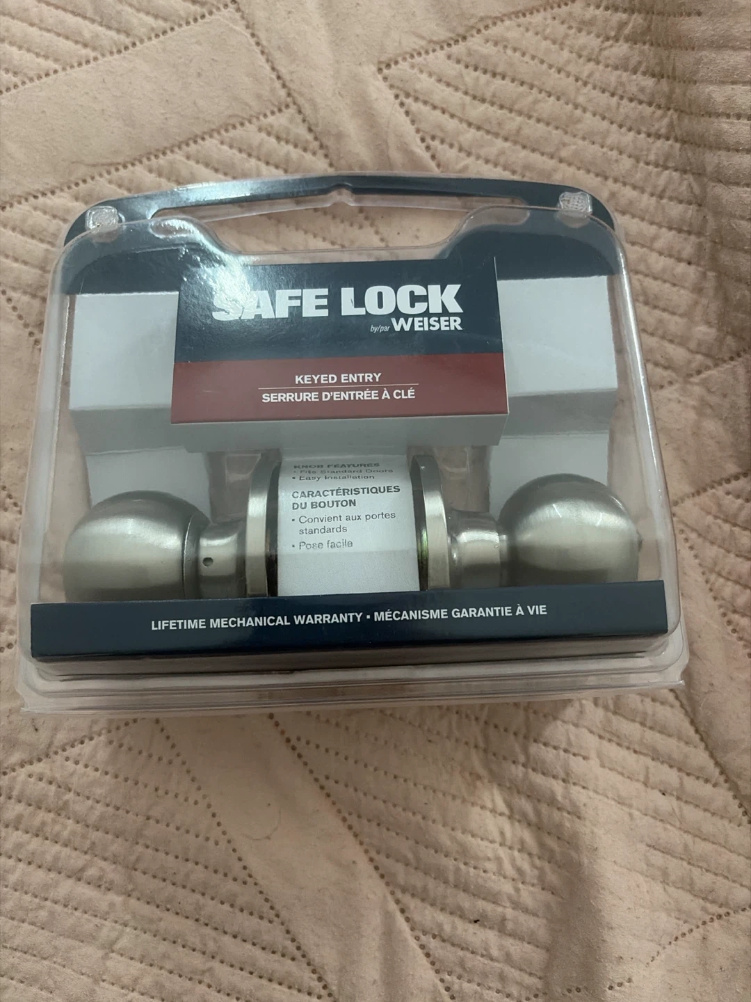 Weiser Safe Lock Keyed Entry Door Knob