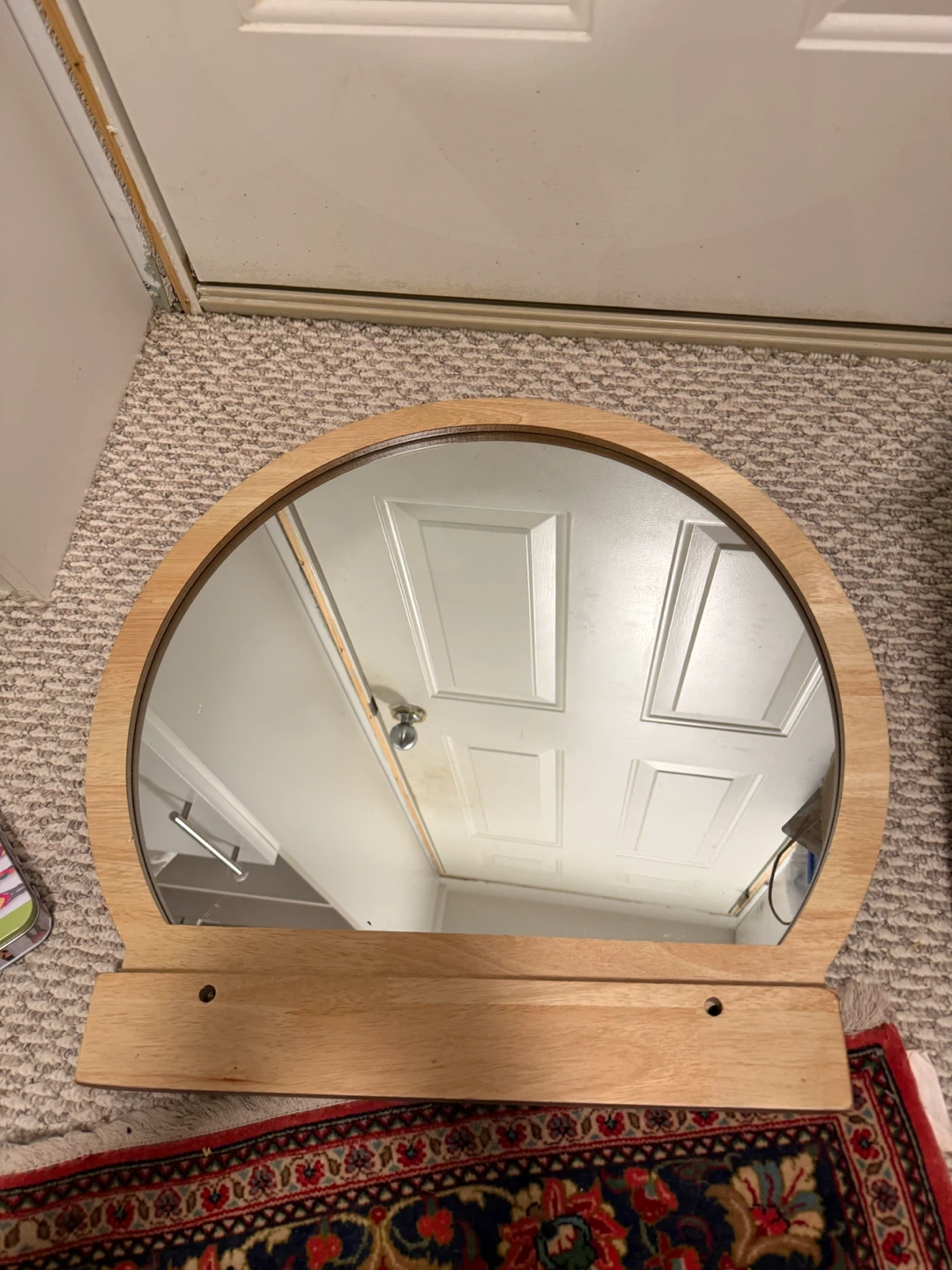 Wooden Framed Arch Mirror
