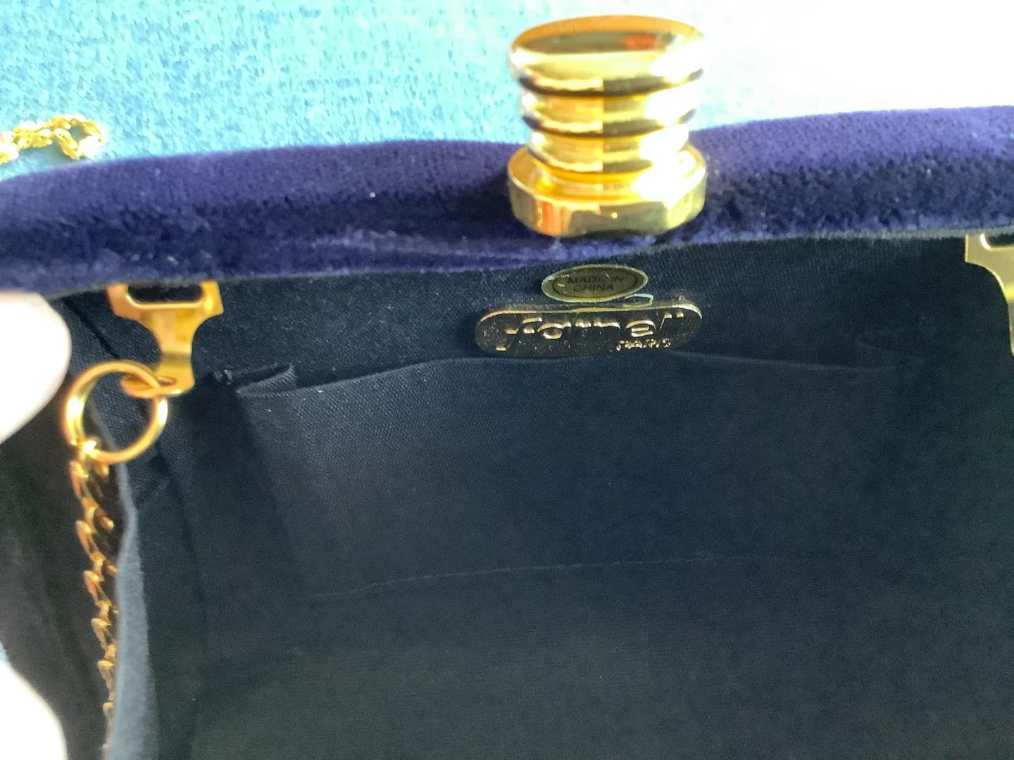 #2 Navy Blue Velvet Clutch 🐞 - photo 3