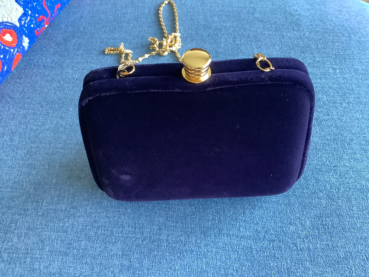 #2 Navy Blue Velvet Clutch 🐞 - photo 5