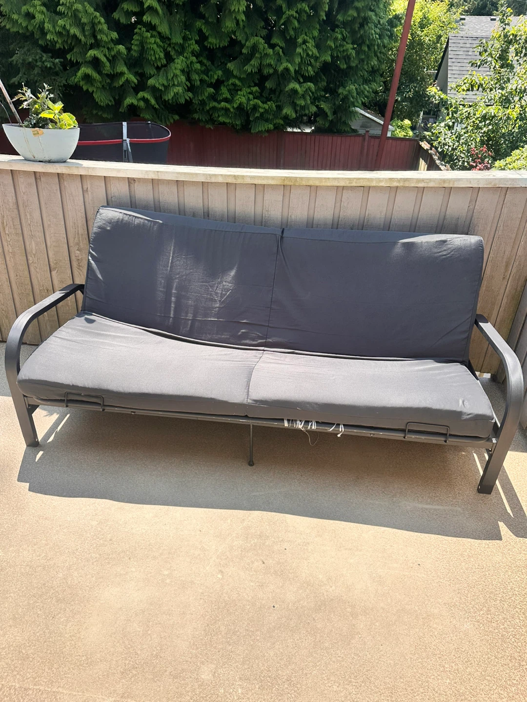 Mainstays Black Metal Frame Futon with 6-inch Mattress