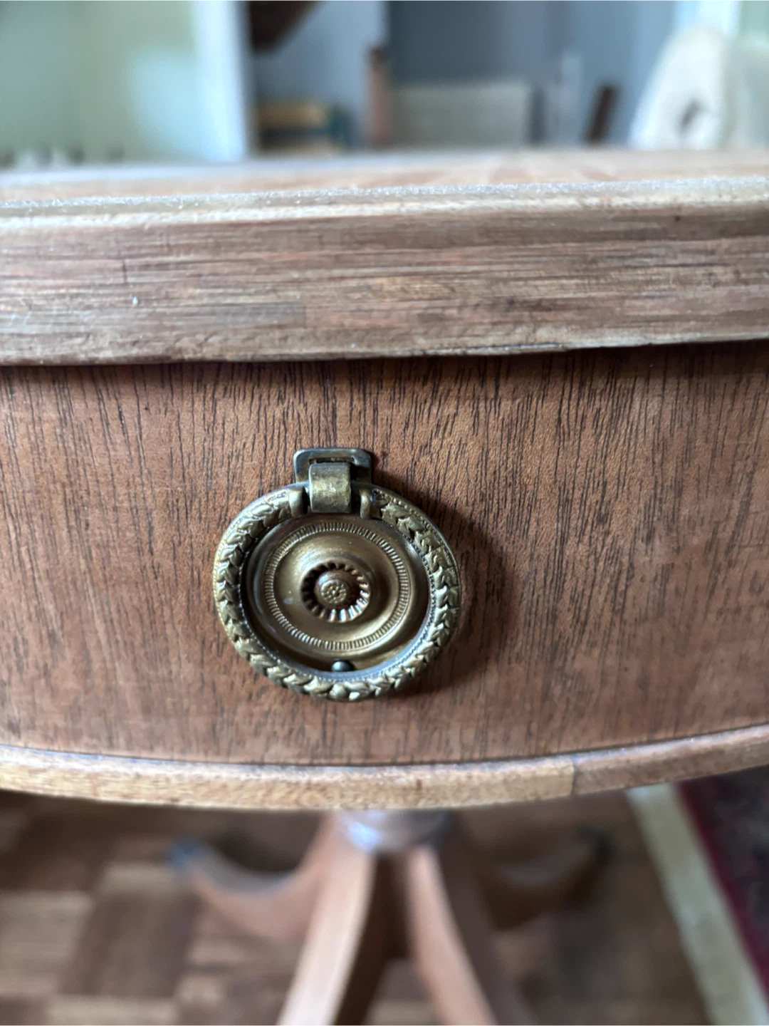 Round Wooden Pedestal Accent Table - photo 5
