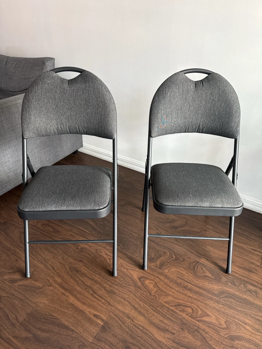 Pair of Grey Folding Chairs