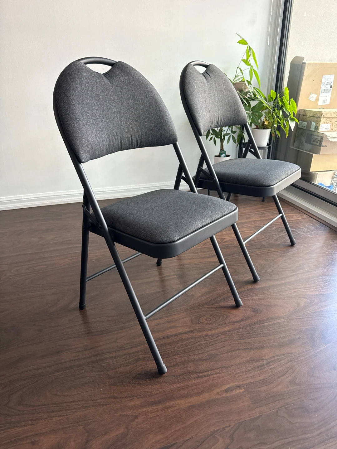 Pair of Grey Folding Chairs - photo 4