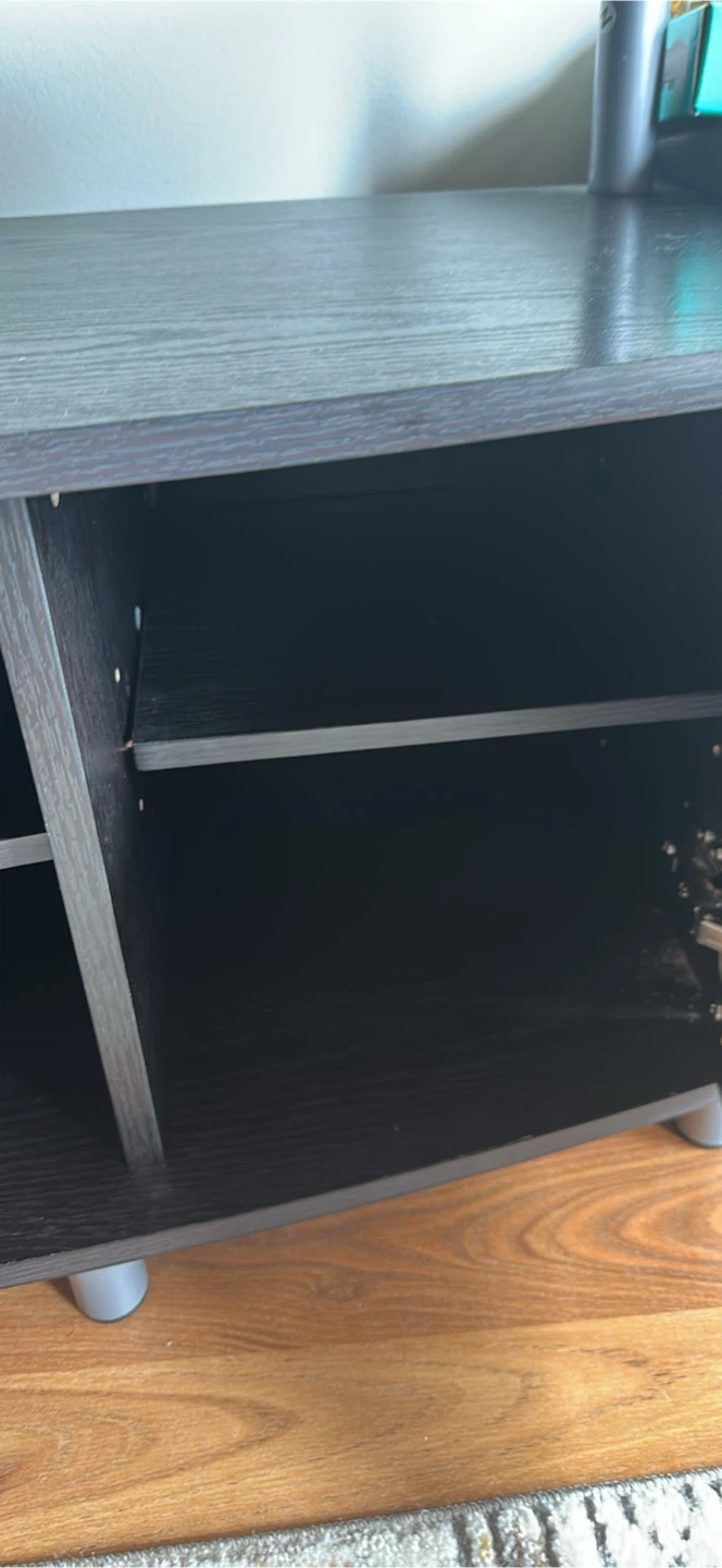Dark Wood Media Console with Cabinet - photo 3