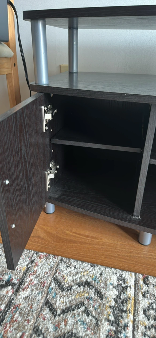 Dark Wood Media Console with Cabinet - photo 4