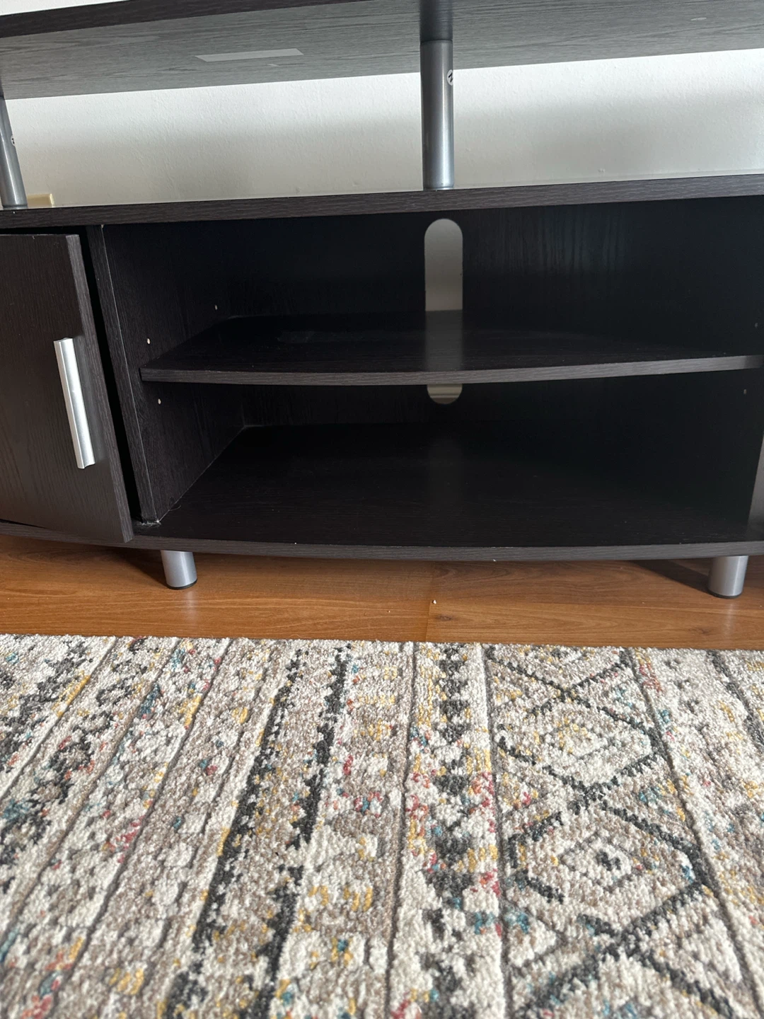 Dark Wood Media Console with Cabinet - photo 5