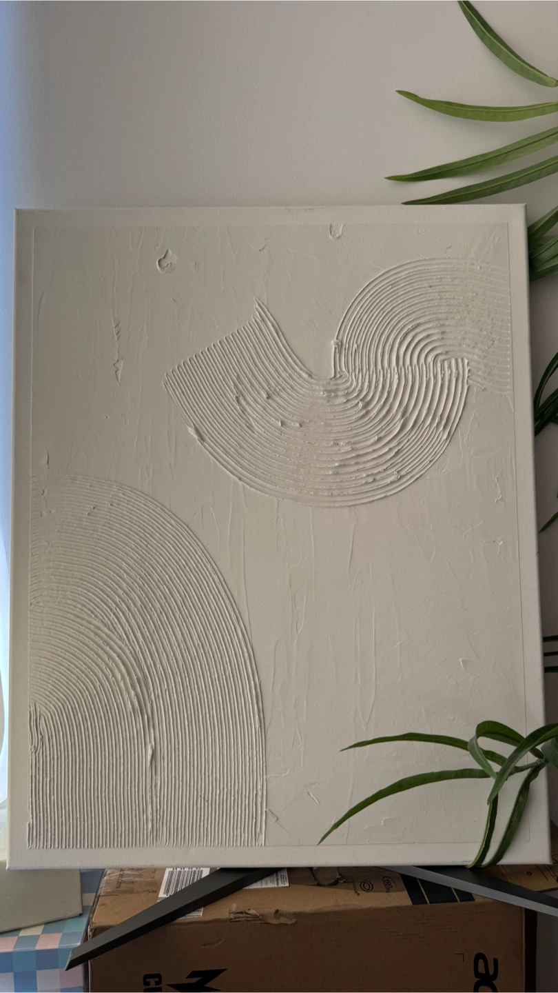 White Textured Abstract Art Canvas