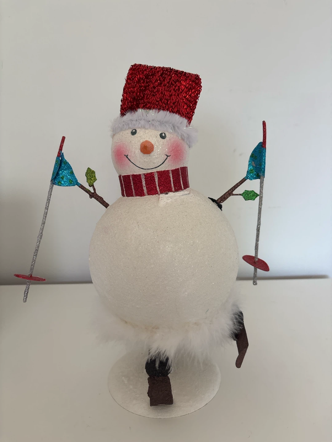 Decorative Snowman with Ski Poles and 24 Christmas Ornaments - photo 3