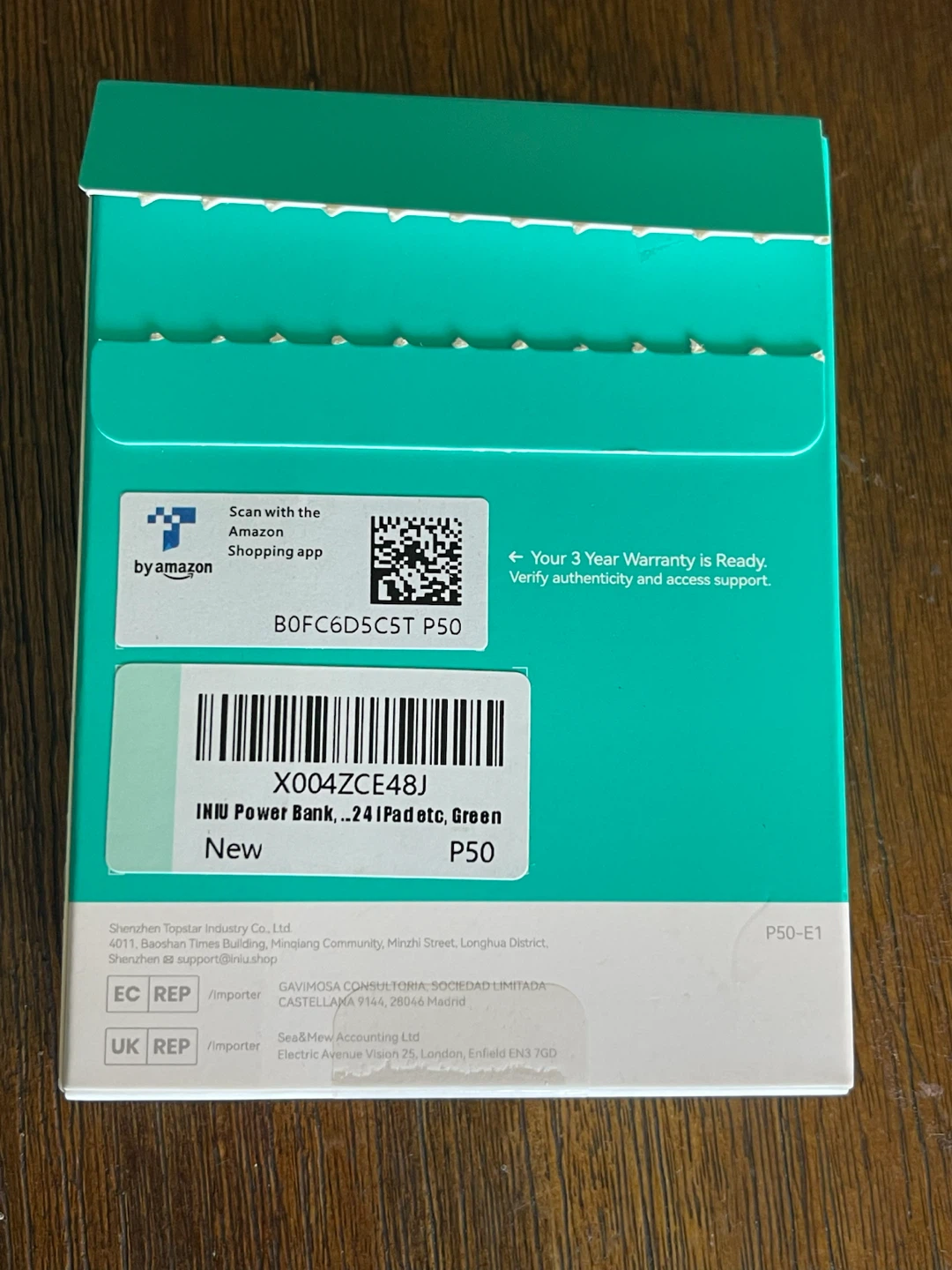 INIU Power Bank 10000mAh Green ( OPEN BOX NEVER USED ) - photo 2