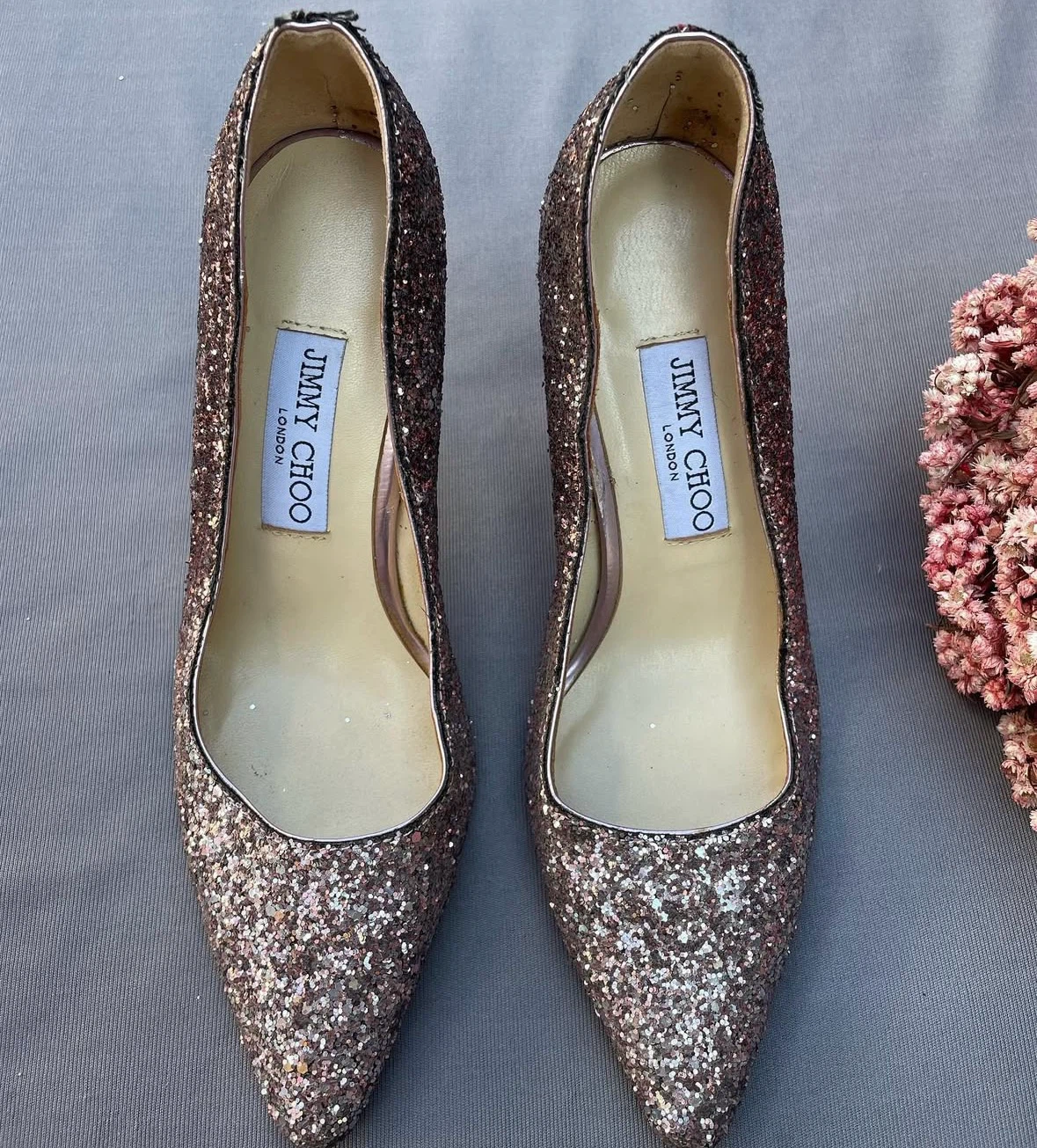 Jimmy Choo Glitter Heels Size 37 - photo 2