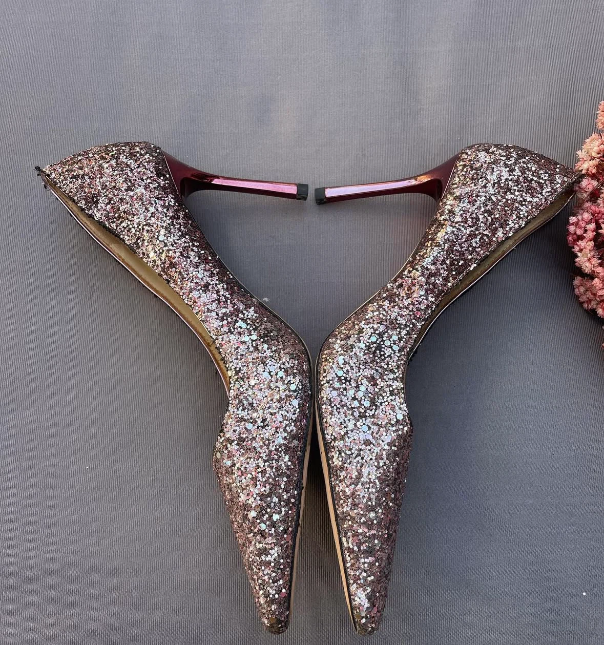 Jimmy Choo Glitter Heels Size 37 - photo 3