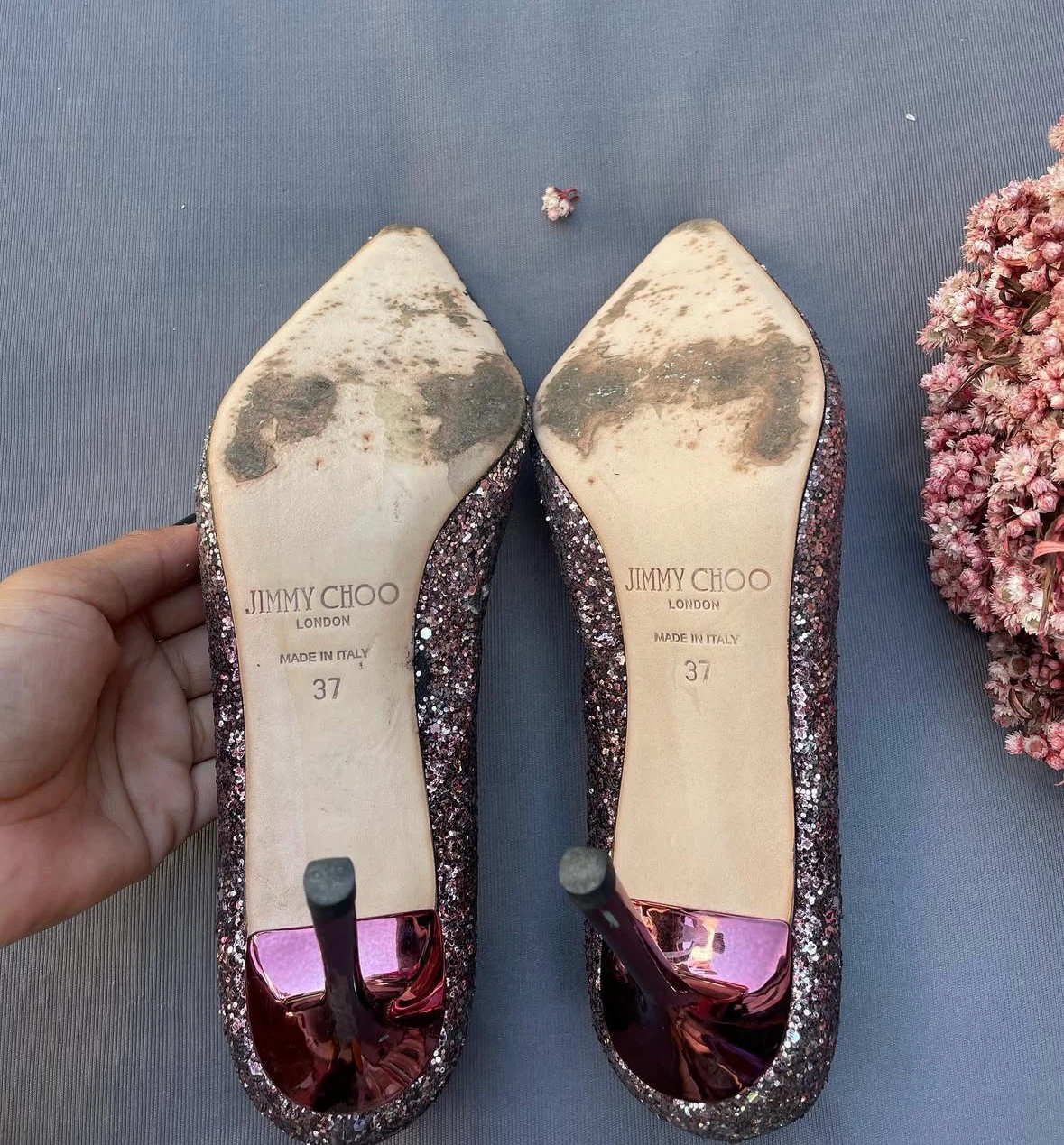 Jimmy Choo Glitter Heels Size 37 - photo 4