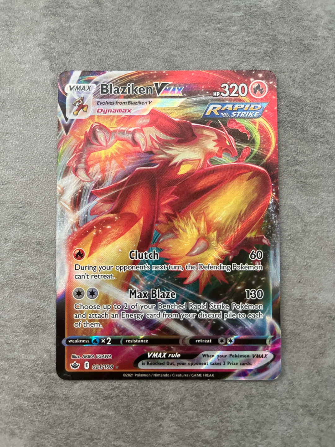 Pokemon Blaziken VMAX Rapid Strike TCG Card