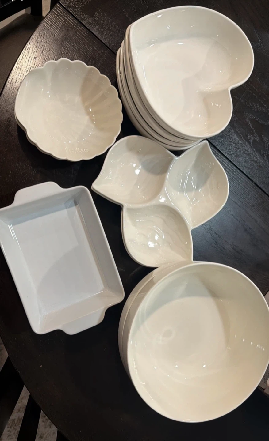 White Ceramic Serving Dish Set