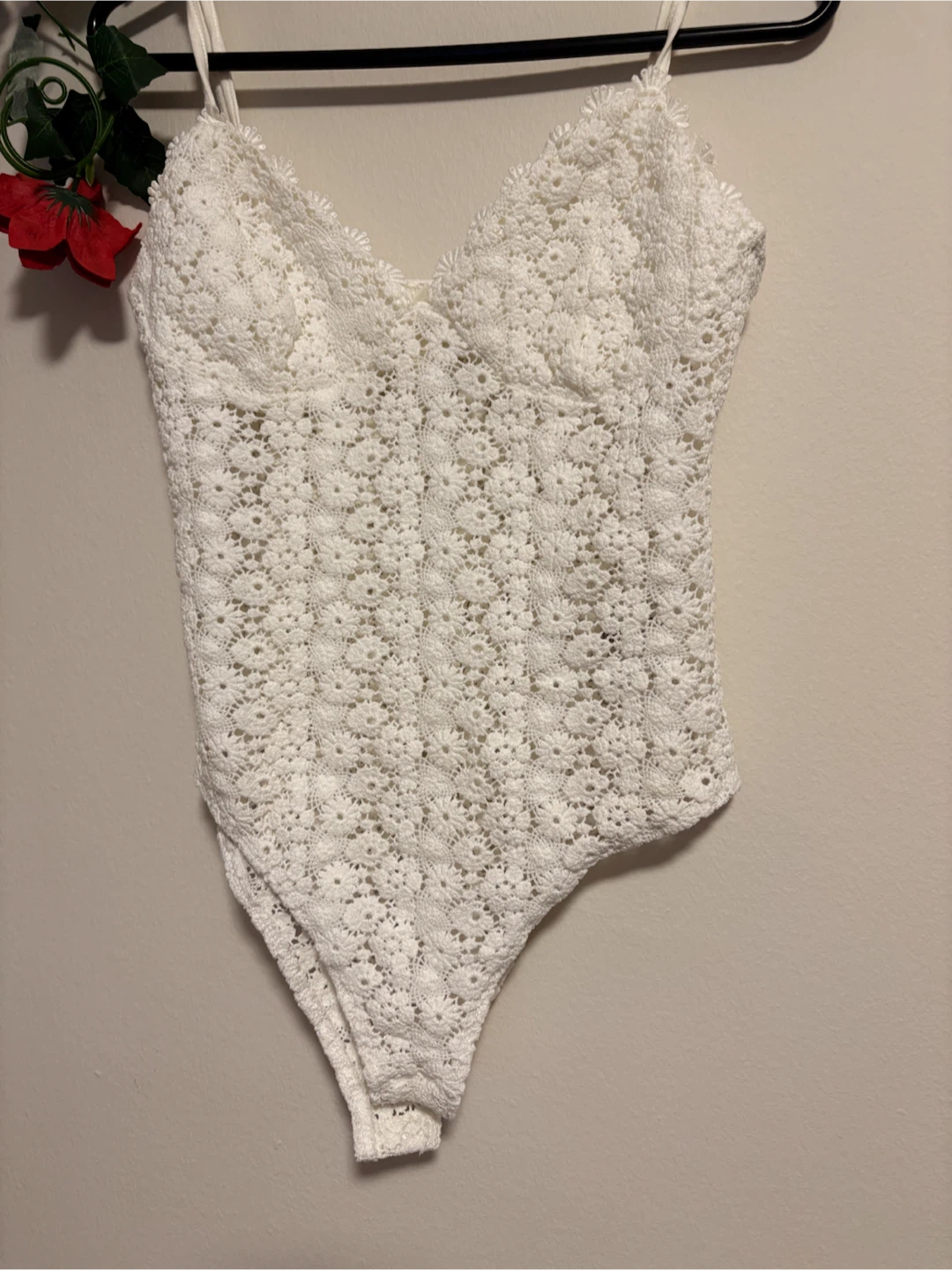 H&M Crochet Bodysuit White Size M