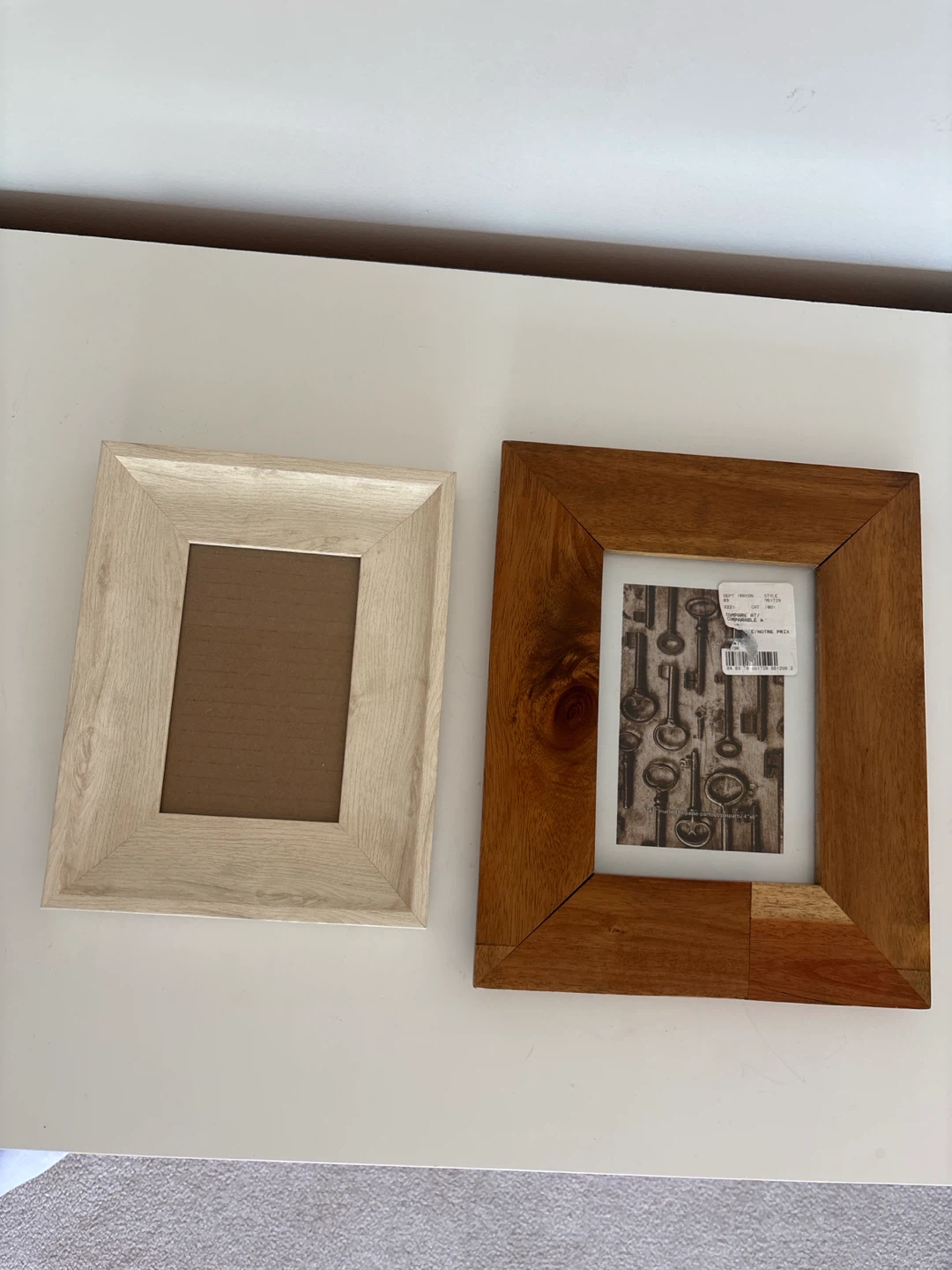 Two Photo Frames - Wood and Faux Wood