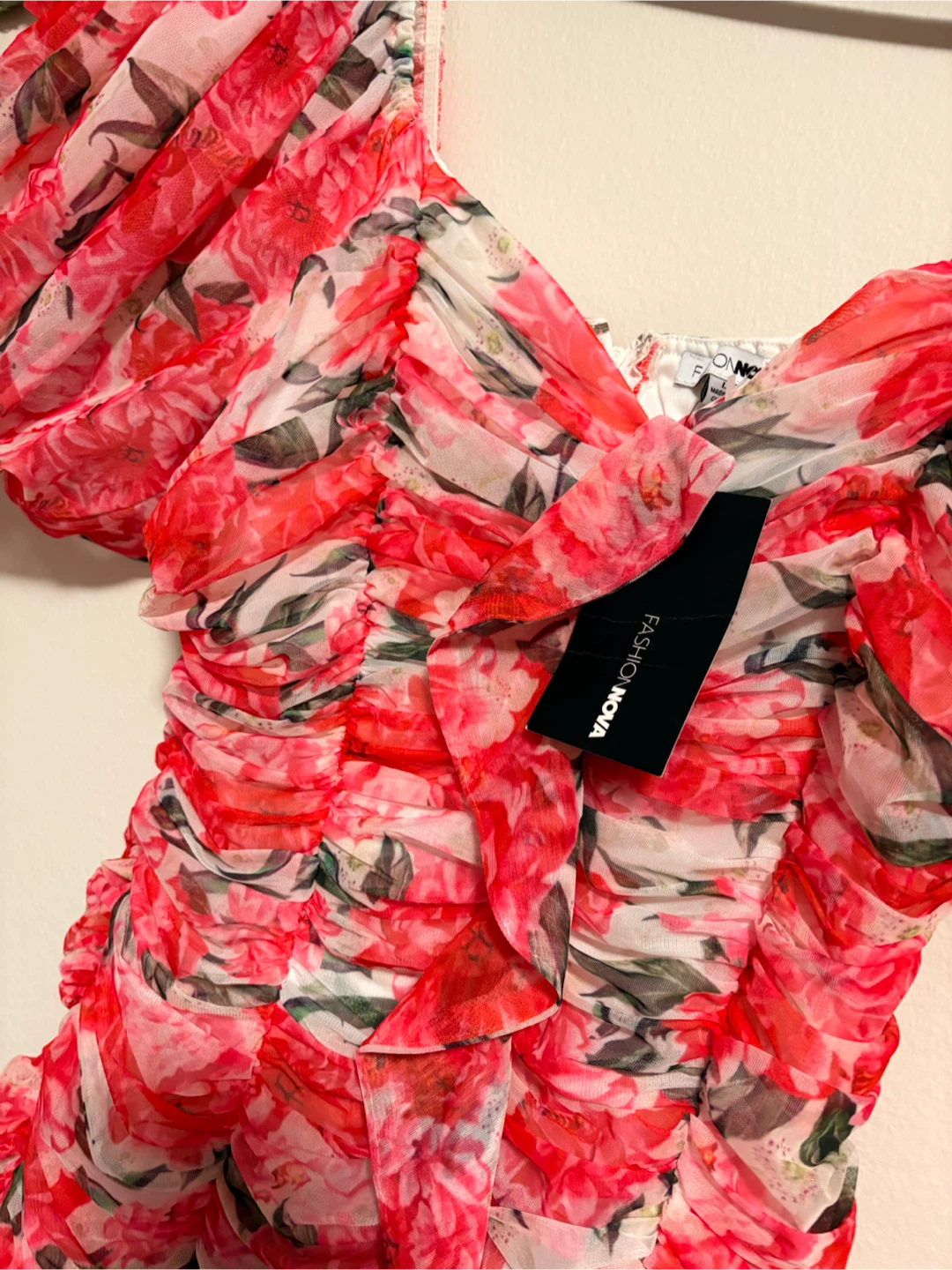Fashion Nova Floral Ruched Dress
