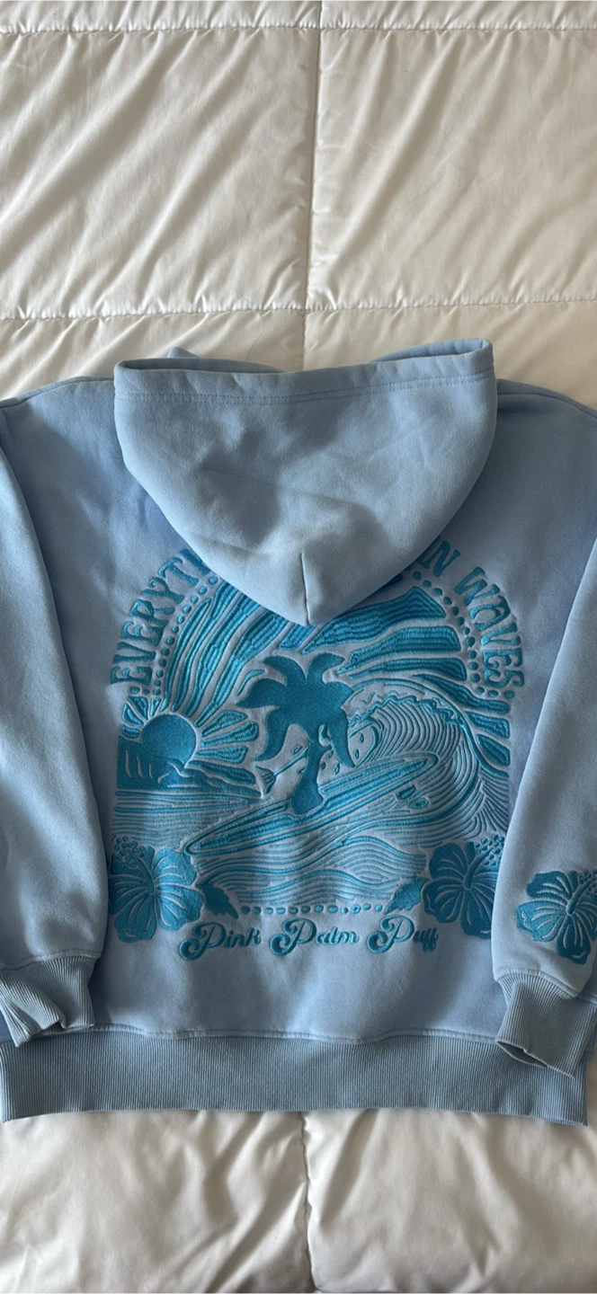 Pink Palm Puff Hoodie - photo 3