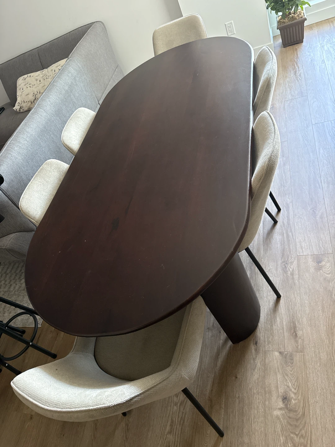 Dark Wood Oval Dining Table - photo 2