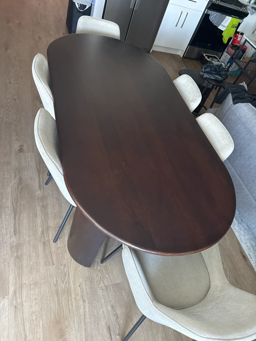 Dark Wood Oval Dining Table - photo 3