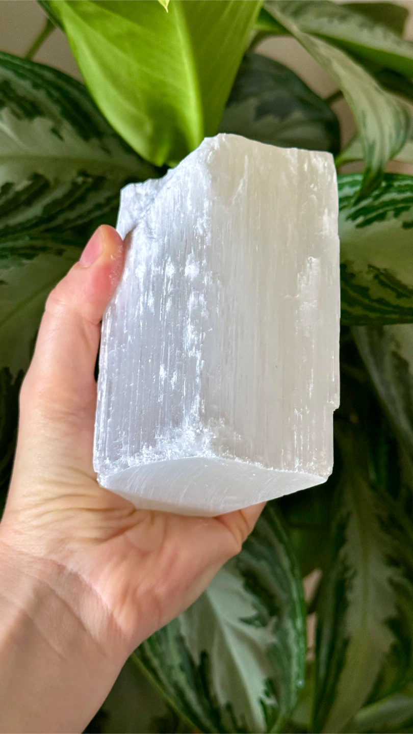 Genuine Large Moroccan Selenite Crystal Chunk - photo 2