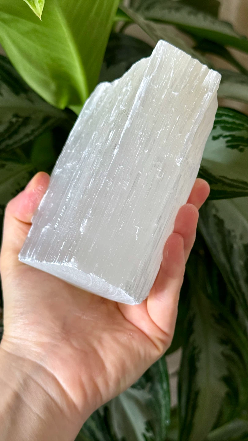 Genuine Large Moroccan Selenite Crystal Chunk - photo 3