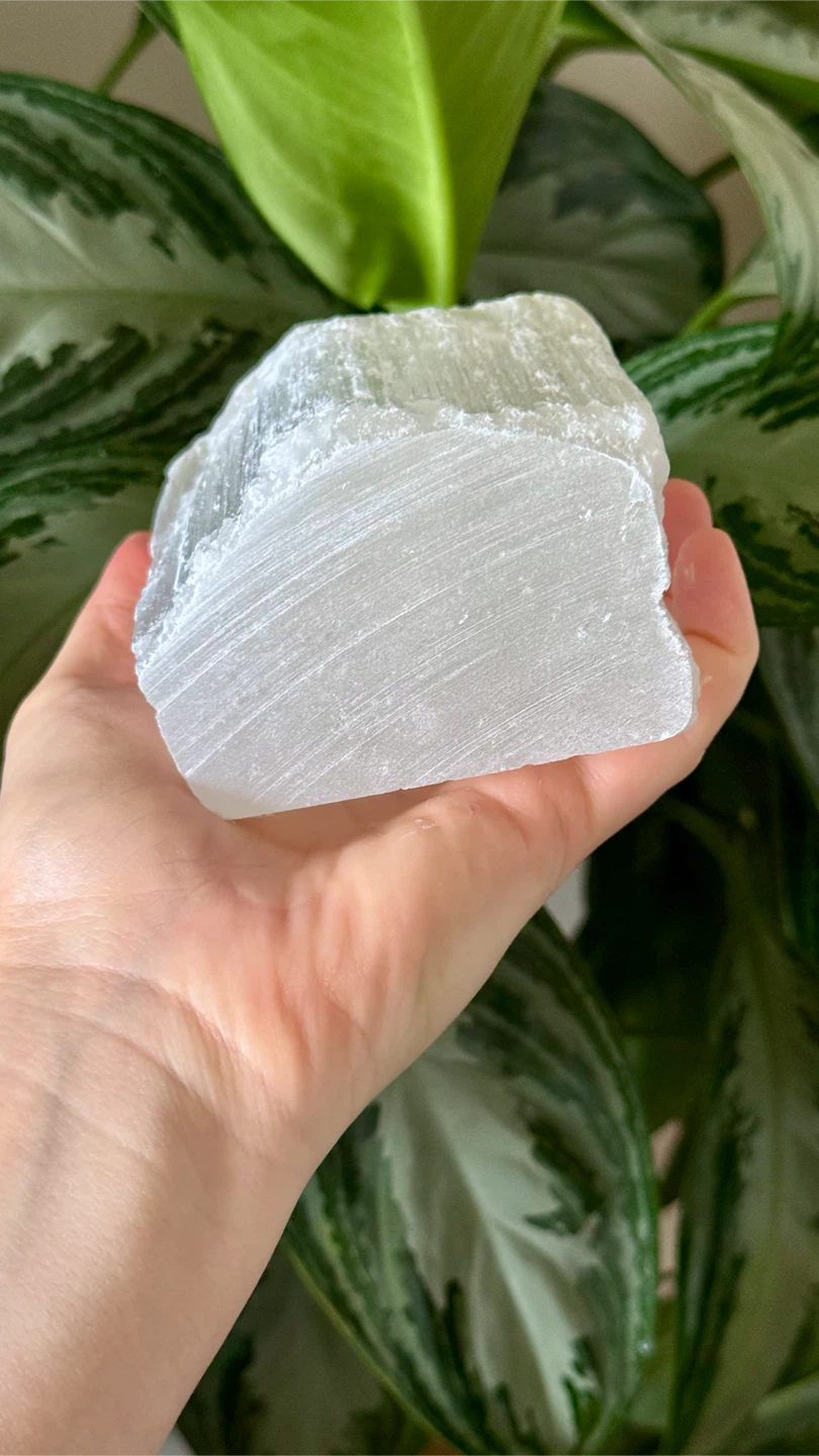 Genuine Large Moroccan Selenite Crystal Chunk - photo 4