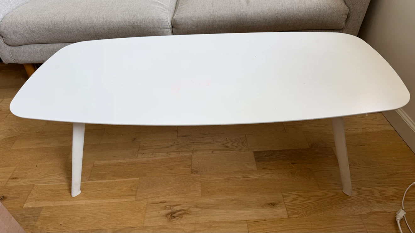 White Coffee Table 46” long x 23” wide - photo 2