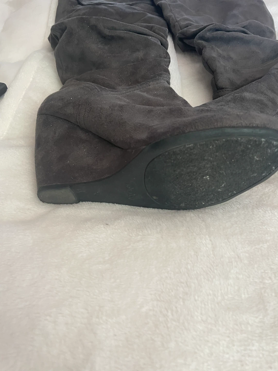 Dark Grey Slouch Wedge Boots - photo 2
