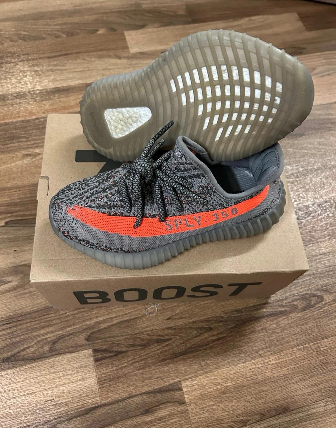 Adidas Yeezy Boost 350 V2 GW1229 Gray/Orange Size 4 - photo 3
