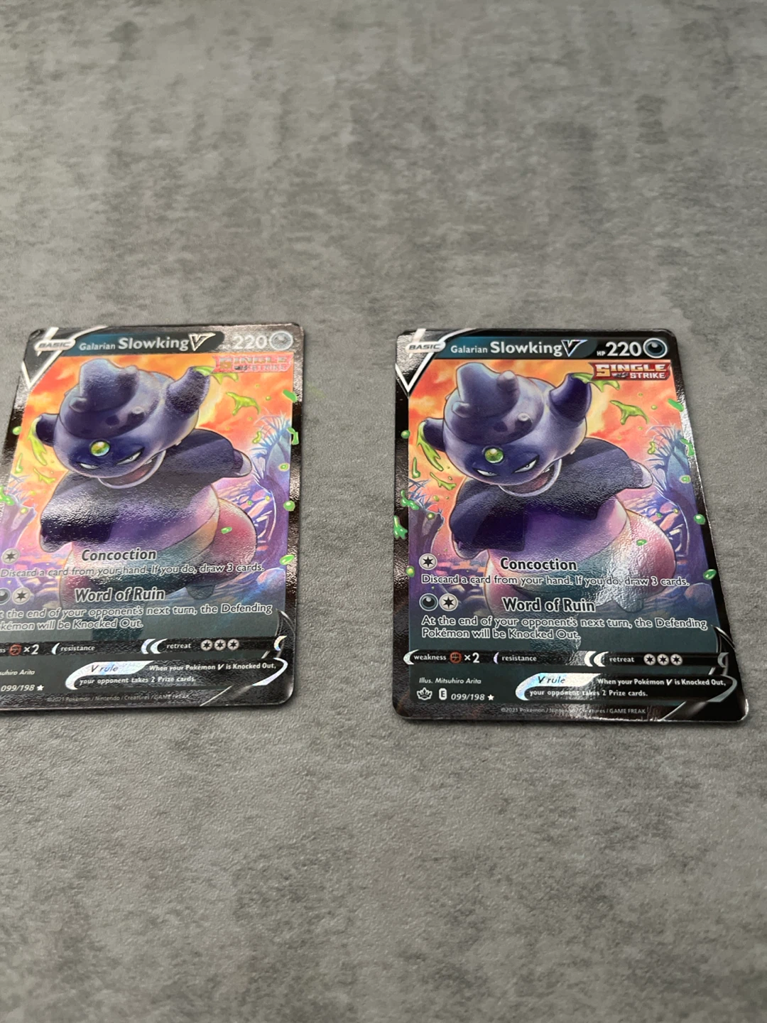 Pokemon Galarian Slowking V Card (2) - 099/193